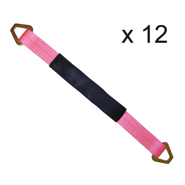 2" x 60" Axle Straps w/ Sleeve & D Rings, WLL: 3, 333 lbs., PK12